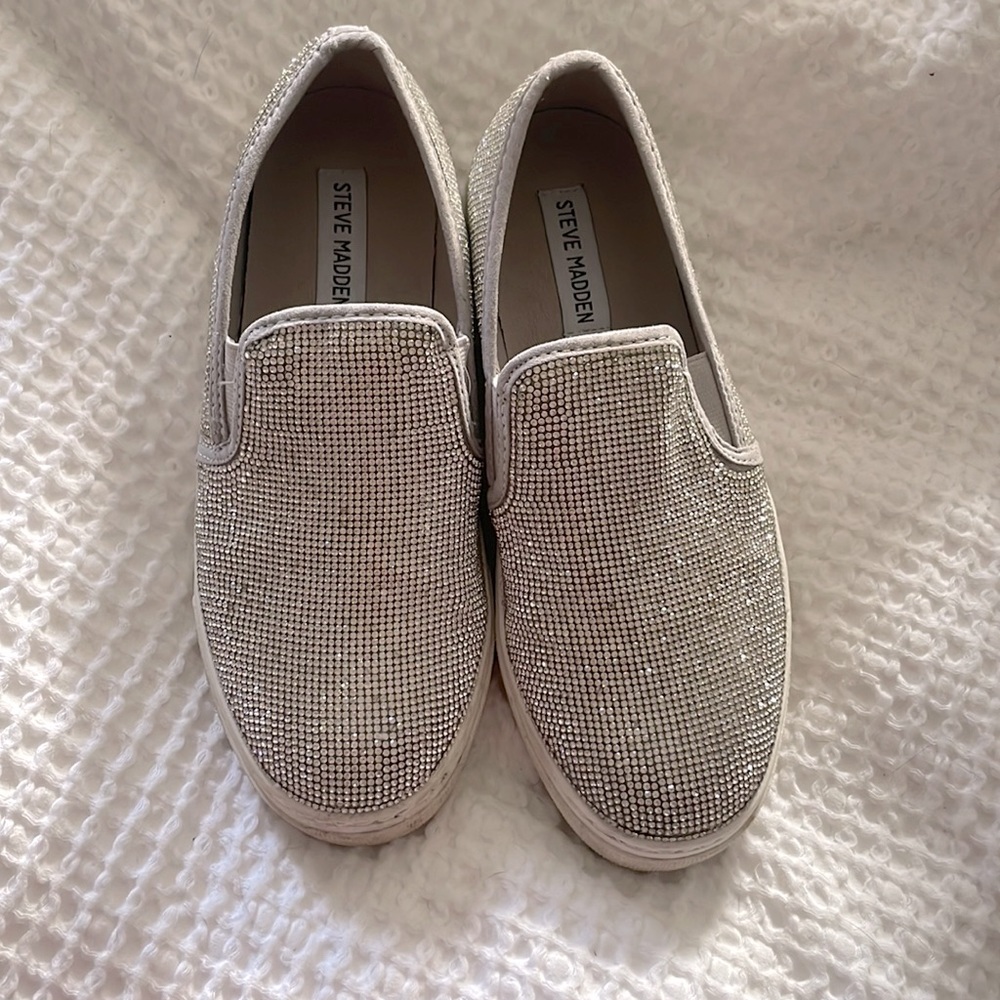Steve Madden Rhinestone Slip on Sneakers